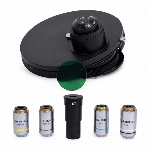 Kit de Contraste de Fase para Microscópio 10x, 20x, 40x e 100x