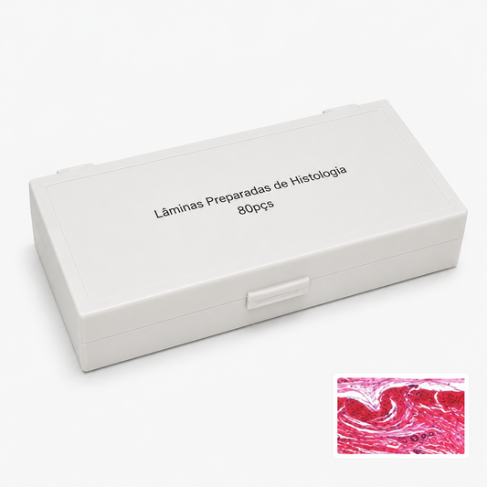 Conjunto de Lâminas Preparadas de Histologia — 80 Peças