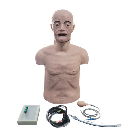Simulador, Torso Geriátrico para Treino de RCP e Intubação Orotraqueal